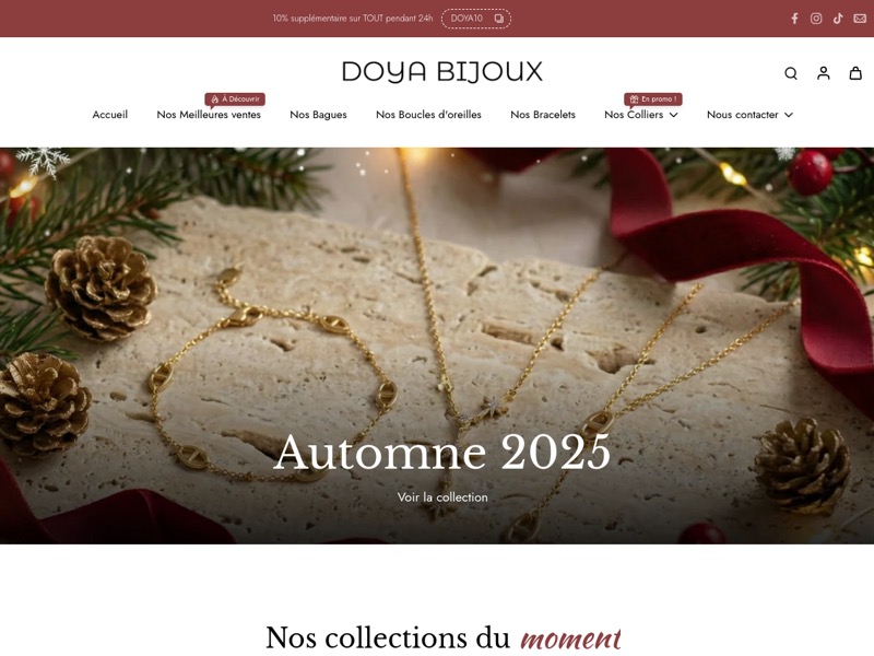 Aperçu de la boutique en ligne Doya Bijoux