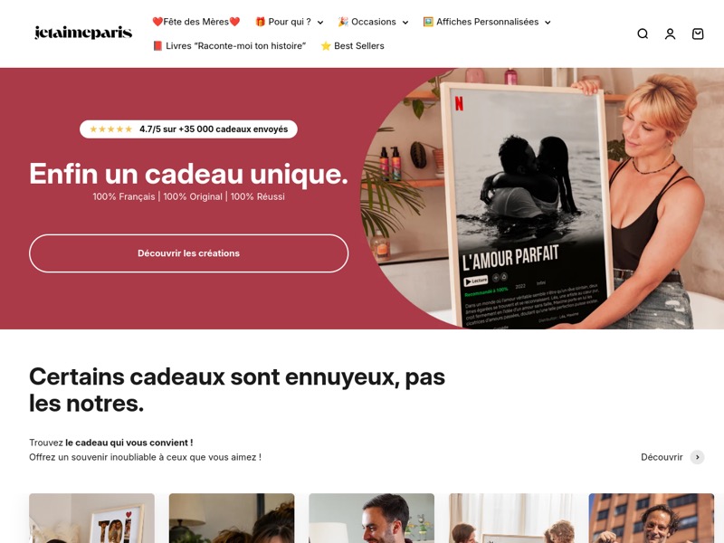 Aperçu de la boutique en ligne Je t'aime Paris